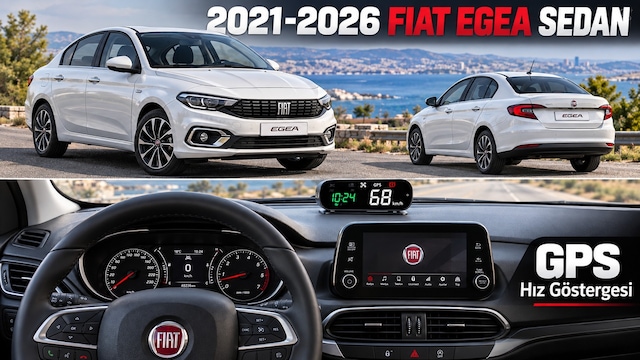 2017-2026 Fiat Egea Sedan Gps Hız Göstergesi Hud Dijital Hız Saati