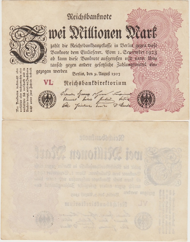 Almanya 2 Milyon Mark 1923 Weimar Cumhuriyeti Hiperenflasyon Dönemi Çilaltı