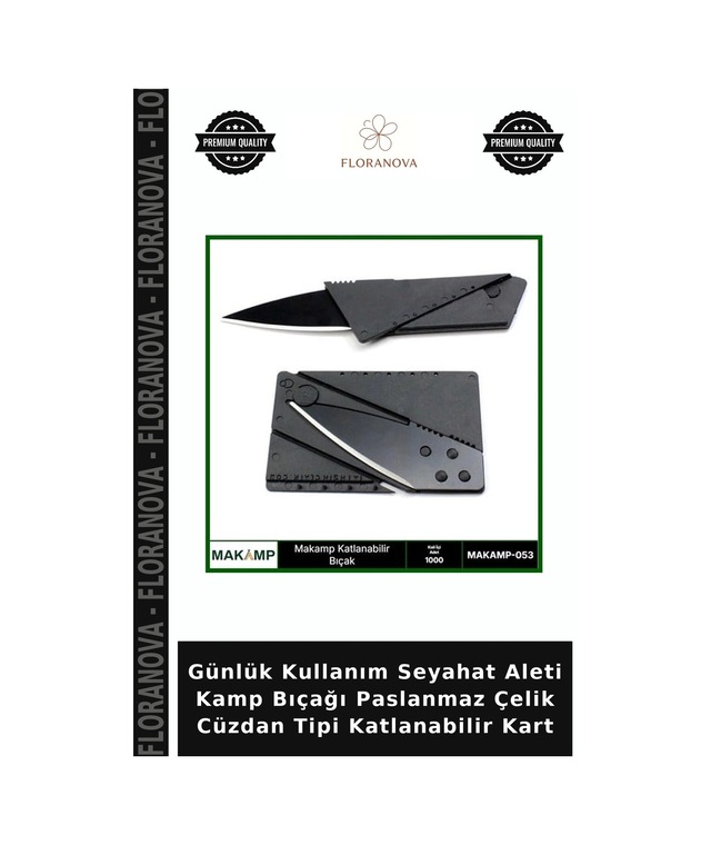 Günlük Kullanım Seyahat Aleti Kamp Bıçağı Paslanmaz Çelik Cüzdan Tipi Katlanabilir Kart