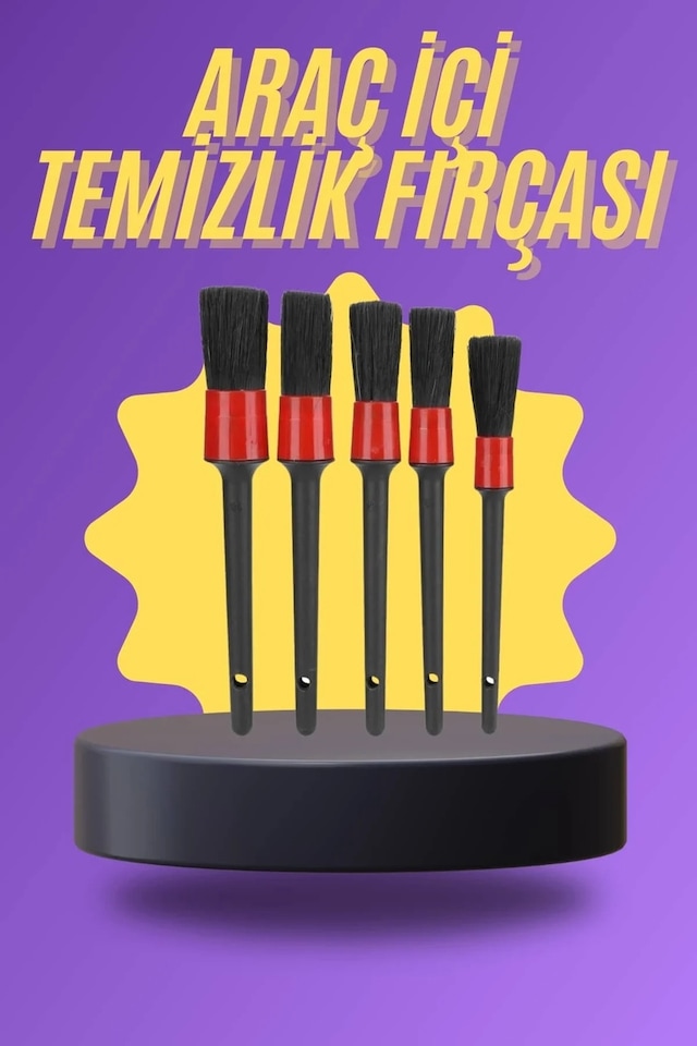 5 Parça Araç İçi Temizlik Fırçası Araç İçi-dışı Temizleme Fırça Seti Çok Renkli
