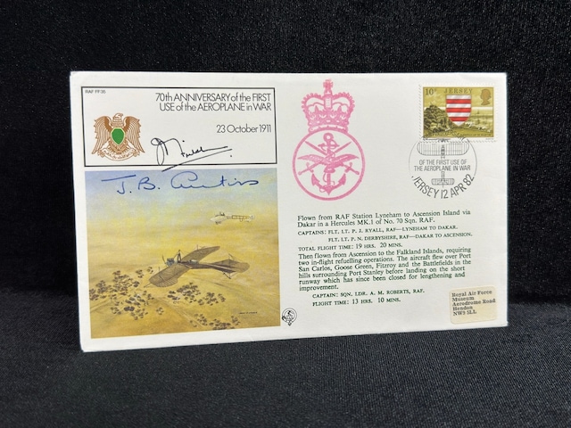 Savaş Uçak Temalı İngiltere S. Jersey Özel Gün Damgalı İlk Gün Zarfı Fdc Raf Royal Air Force Islak İmzalı Limited