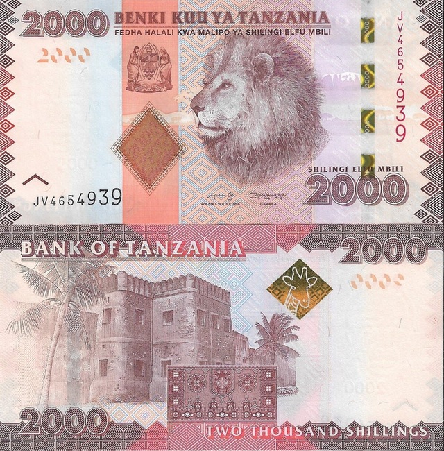 Tanzanya 2000 Shilling Yabancı Kağıt Para Çil Koleksiyon Para