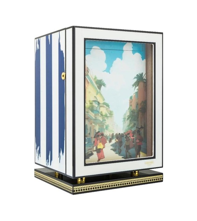 Lubinski Special Edt. Cuban Flag 3 Çekmeceli Humidor Puro Kutusu Dolap 120s Lb-020