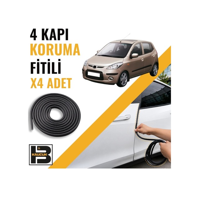 Hyundai İ10 2007-2012 Kapı Koruma Fitili-4 Kapı-siyah-bm2266