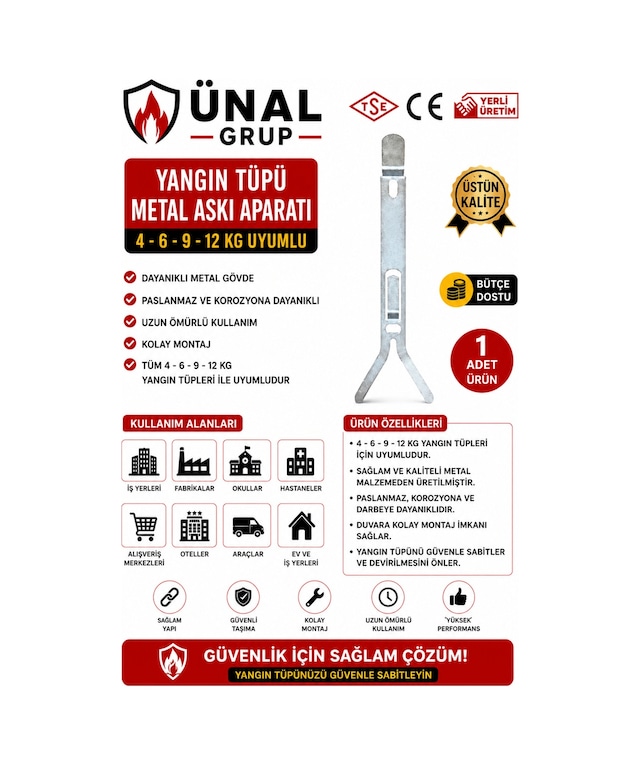4 6 9 12 Kg Yangın Tüpü İçin Metal Askı Aparatı Ev Araç Ofis İş Yeri İçin