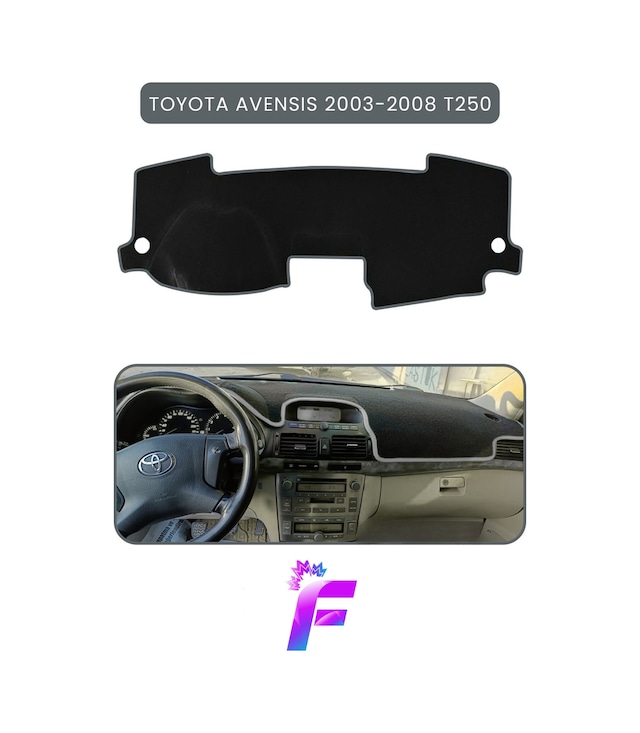 Toyota Avensis T250 2003-2008 Uyumlu Torpido Örtüsü Çatlama Ve Isıya Karşı Tam Koruma B8 Gri
