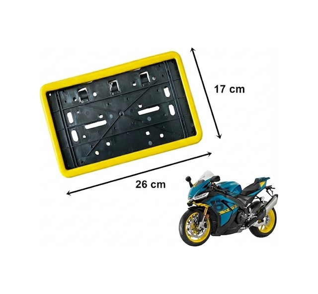 Çerçeveli Dikdörtgen Plakalık Plaka Altlığı Sarı 26x17cm 1 Adet
