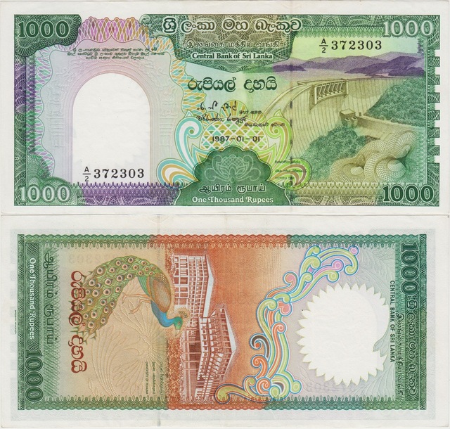 Sri Lanka 1000 Rupi 1987 Çilaltı.