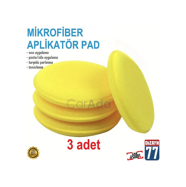 Mikrofiber Wax Pedi, Pasta Cila Ve Torpido Parlatma, Temizleme Aplikatörü 3 Adet