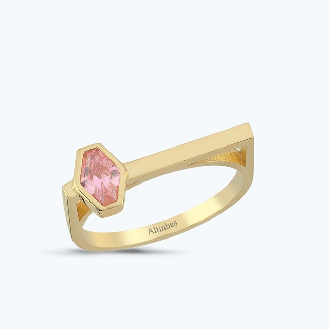 Altınbaş Pembe Taşlı Altın Yüzük Ayz00501-y-25842-p Çok Renkli