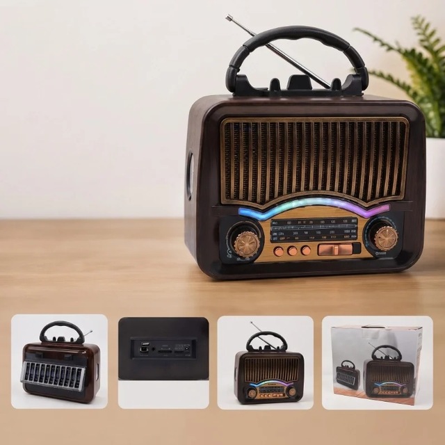 Lbk Solar Nostalji Müzik Kutusu - Şarjlı - Fm Radyo - Bluetooth Özellikli - Retro Tasarımlı