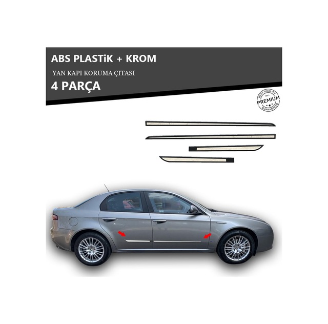 Alfa Romeo 159 Yan Kapı Koruma Çıtası Plastik + Krom Unvrslppkçt00080