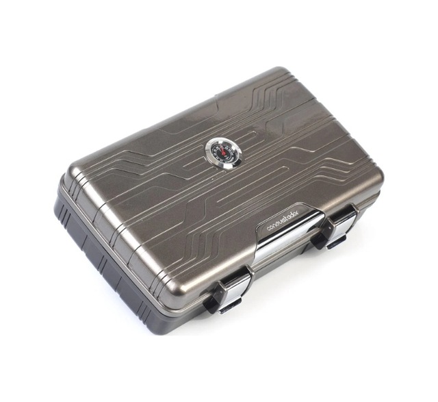 Conquistador Gunmetal Siyah 10 Kapasite Seyahat Humidor Puro Kutusu Cnq-009
