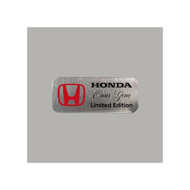 Kişiye Özel Honda Logolu Limited Edition İsim Soyisim Metal Etiket Plaka 3x7 Cm Arkası Yapışkanlı