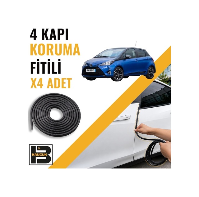 Toyota Yaris 2011-2020 Kapı Koruma Fitili-4 Kapı-siyah-bm2292