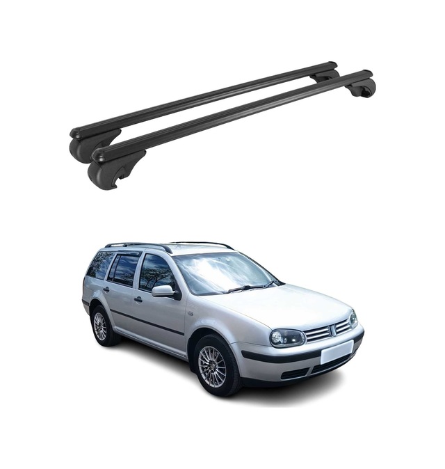 Vw Golf Iv Station Wagon 1999-2006 Arası Uyumlu Port Bagaj Taşıyıcı Ara Atkı Alüminyum Siyah 2 Parça