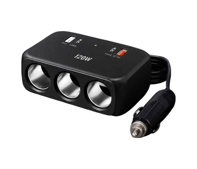 Araç Şarj Cihazı 3 Port Çakmaklık Çoklayıcı Usb+type C Hızlı Şarj 120w