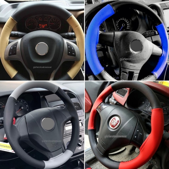 Fiat Fiorino Deri Direksiyon Kılıfı Dikmeli Iki Renkli