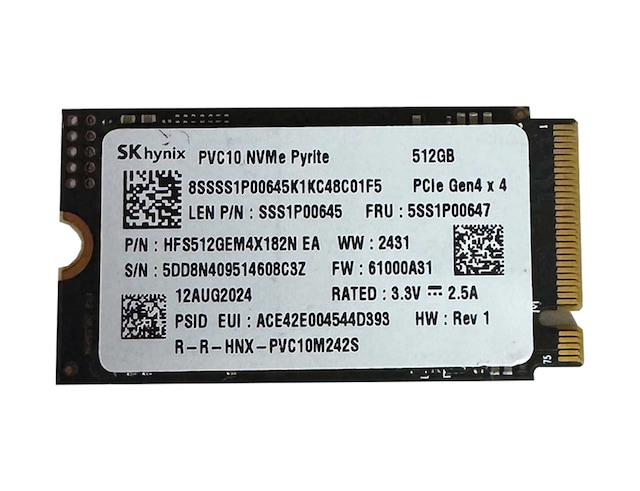 SK hynix Pvc10 512GB NVMe M.2 2280 PCIe 4.0 Okuma 5100 MB/s Yazma 2200 MB/s