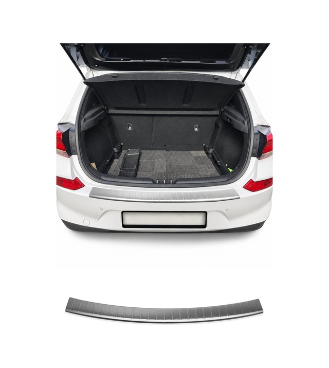 Hyundai I30 Iı Station Wagon 2011-2017 Uyumlu Krom Arka Tampon Eşiği Paslanmaz Çelik Taşlı Mat