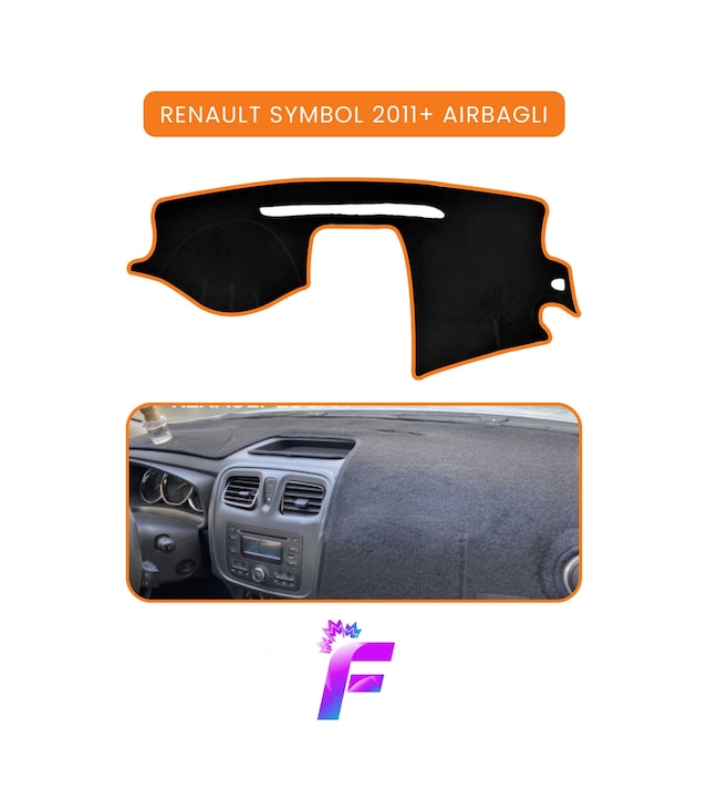 Renault Symbol Aırbaglı 2012-2020 Torpido Örtüsü Güneşten Korur Kolay Montaj Tam Uyum A70 Torpido Halısı