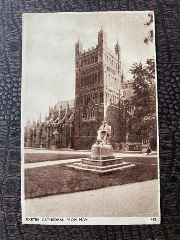 1950'li Yıllarından İngiltere E.a. Sweetman And Sons Kartpostal "exeter Cathedral From N.w."