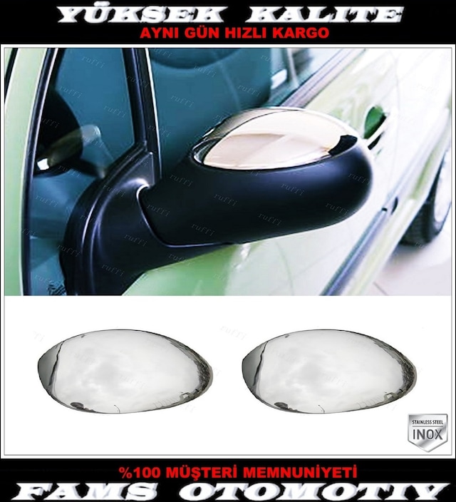 Citroen C3 Krom Ayna Kapağı 2 Prç. 2002-2009 P. Çelik