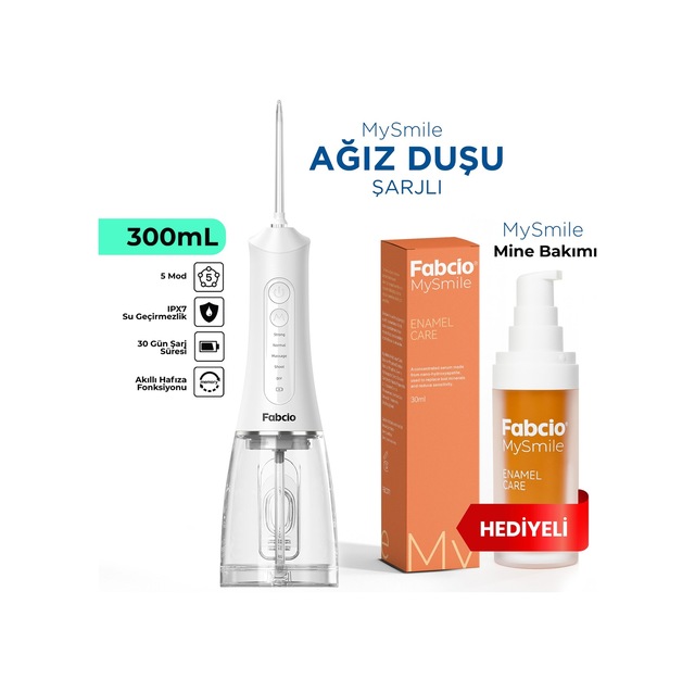 Fabcio Mysmile 7 İn 1 Smart Taşınabilir Ağız Duşu + Diş Mine Bakım Serumu Hediye