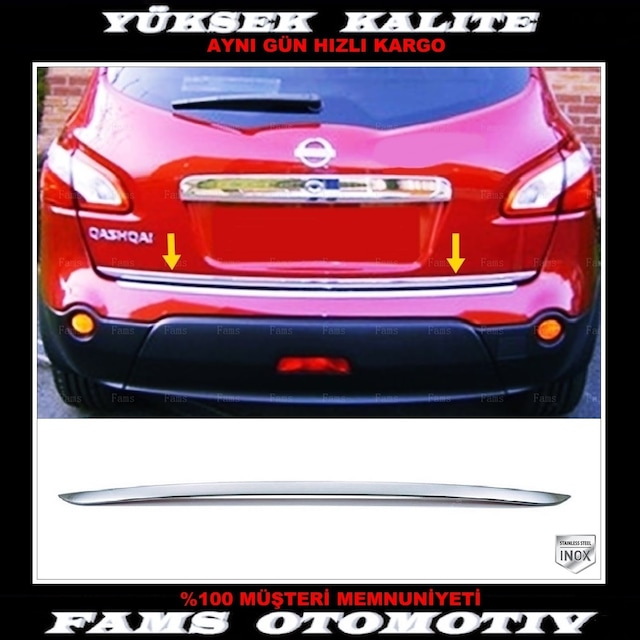 Nissan Qashqai Krom Bagaj Alt Çıtası 2007-2013 Arası P.Çelik N11.5367