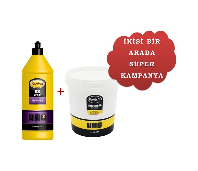 Farecla G3 Wax Cila 1 L ve Farecla Universal Kutu Pasta Mikrofiber Parlatma Bezi