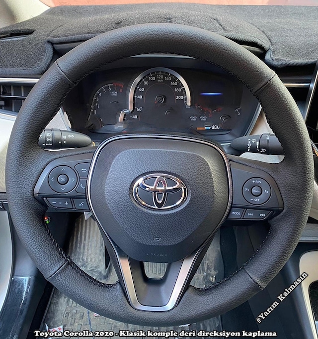 Toyota Uyumlu Corolla 2019 2022 Araca Özel Direksiyon Kılıfı Mat Düz