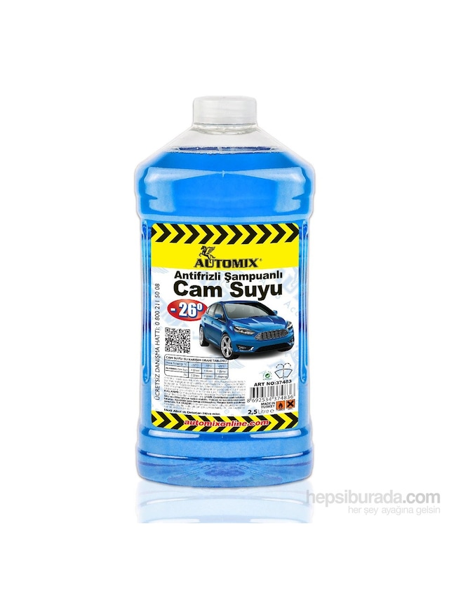 Automix 2,5 Lt Antifrizli Ve Şampuanlı Oto Cam Suyu