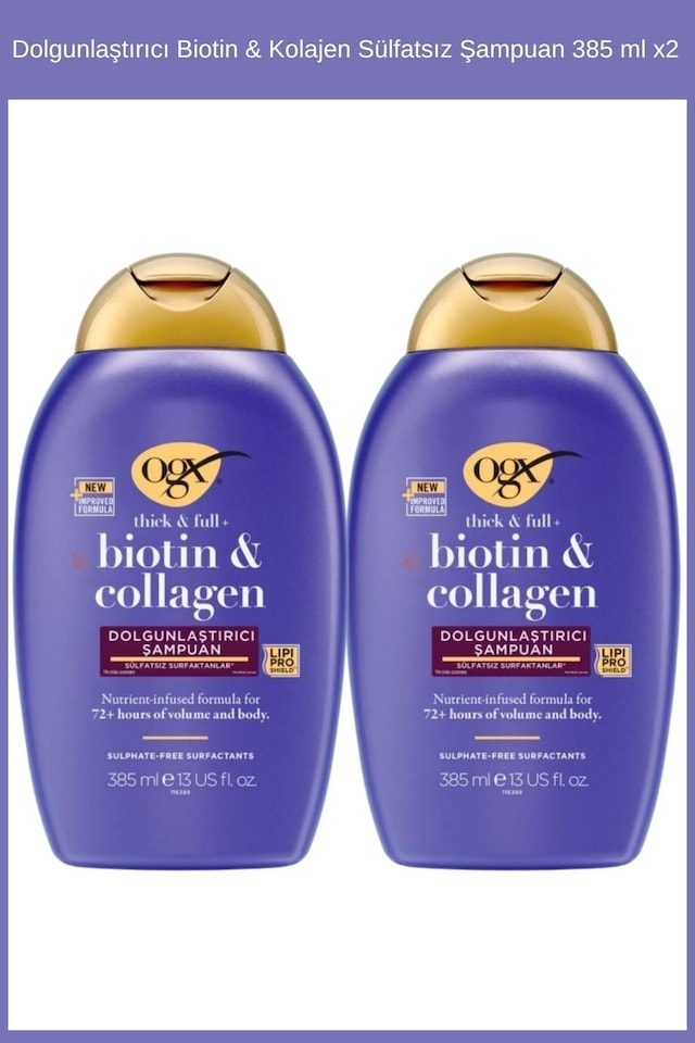 OGX Biotin & Kolajen Dolgunlaştırıcı Sülfatsız Şampuan 385 ml x2