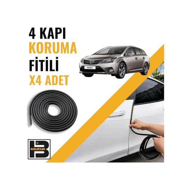 Toyota Avensis Station Wagon 2010-2014 Kapı Koruma Fitili-4 Kapı-siyah-bm2316