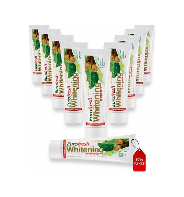 Farmasi Euro Fresh Whitening Aloe Veralı Misvaklı Beyazlatıcı Diş Macunu 10 x 112 G