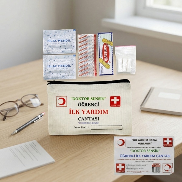 Bez Çantalı Öğrenci İlk Yardım Seti