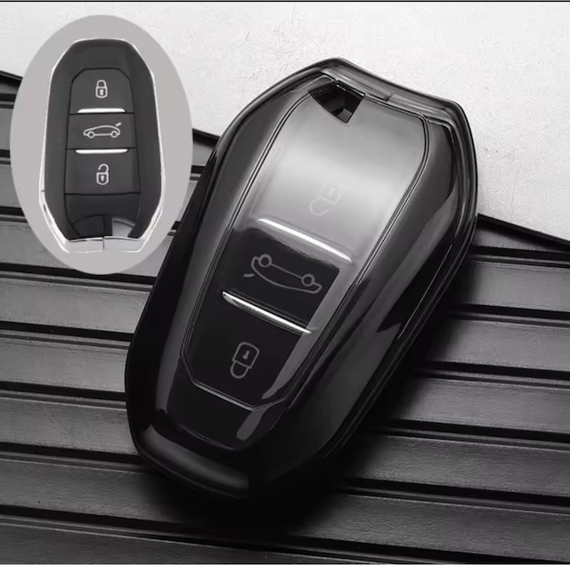 Citroen C4x Sustasız Anahtar Kılıfı Şeffaf-füme