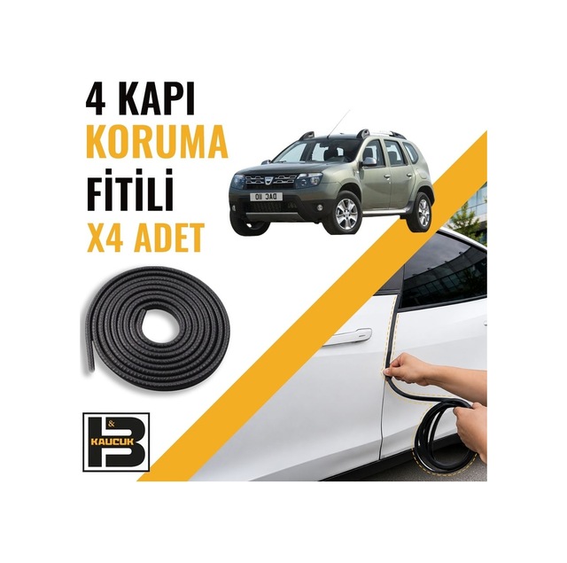 Dacia Duster 1.nesil Kapı Koruma Fitili-4 Kapı-siyah-bm2203