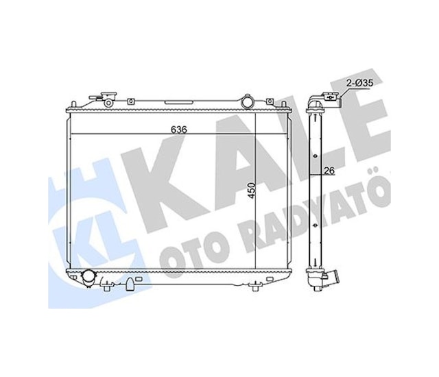 Radyatör - 46 - Ranger 2.5d 98-03 - Dpmıx-hb - 450x625x26 Al-pl-brz
