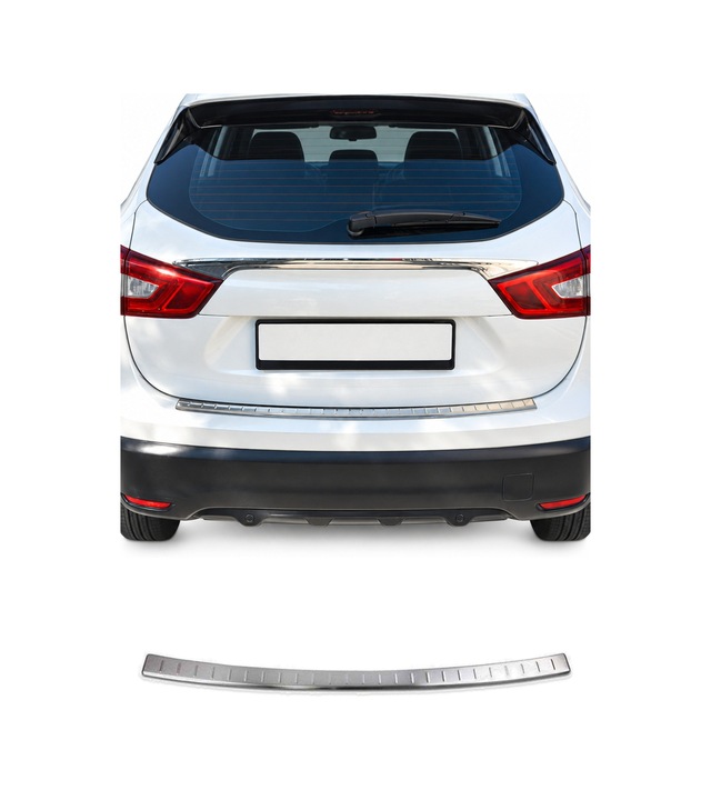 Nissan Qashqai J11 2017-2021 Uyumlu Krom Arka Tampon Eşiği Paslanmaz Çelik Taşlı Mat