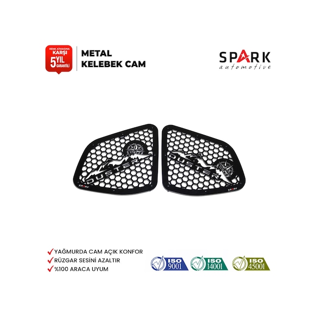 Dacia Duster 2010-2017 Yıl Aralığı Uyumlu Metal Kelebek Cam 2 Parça