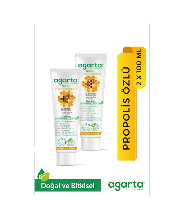 Agarta Doğal Propolis Özlü Diş Macunu 2 x 100 ML