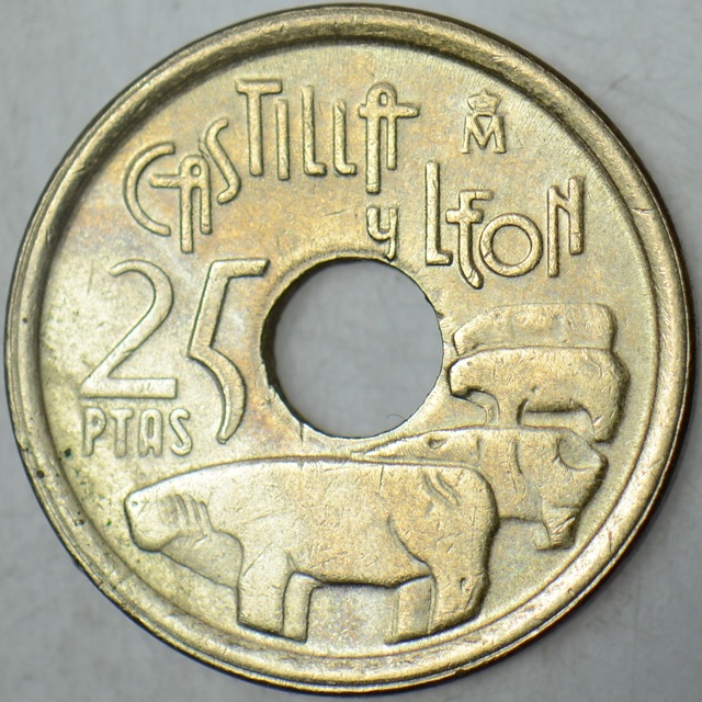 İspanya 25 Peseta 1995 Hatıra-castilla Ve Leon.