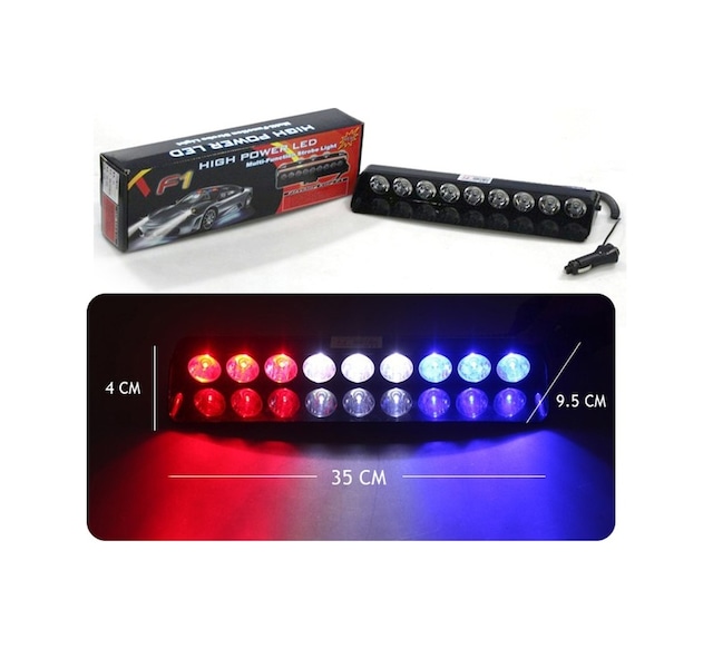 Space Flaş Led Çakarlı 27w Kırmızı-beyaz-mavi 8 Fonksiyonlu / Lapa175
