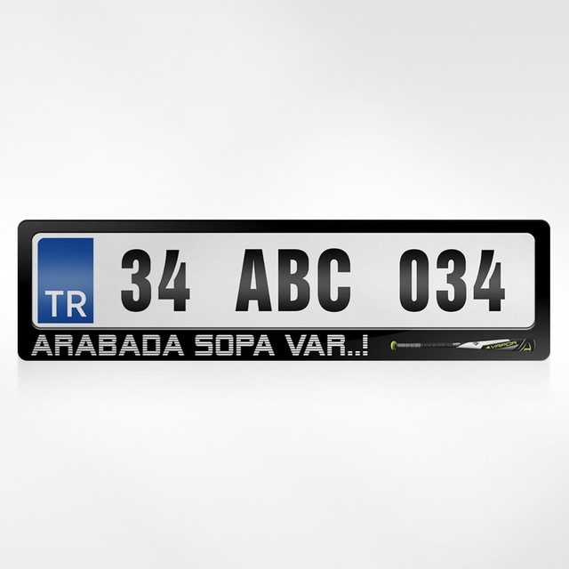 Kişiye Özel Arabada Sopa Var Yazılı Plakalık 254897405