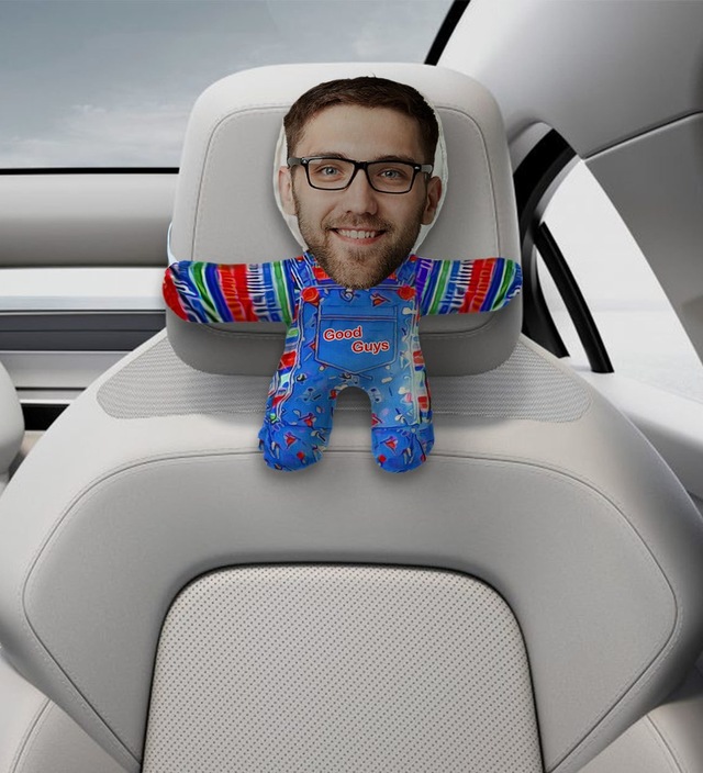 BK Gift Kişiye Özel Chucky Tasarımlı Araç Koltuk Bebek Yastığı-1