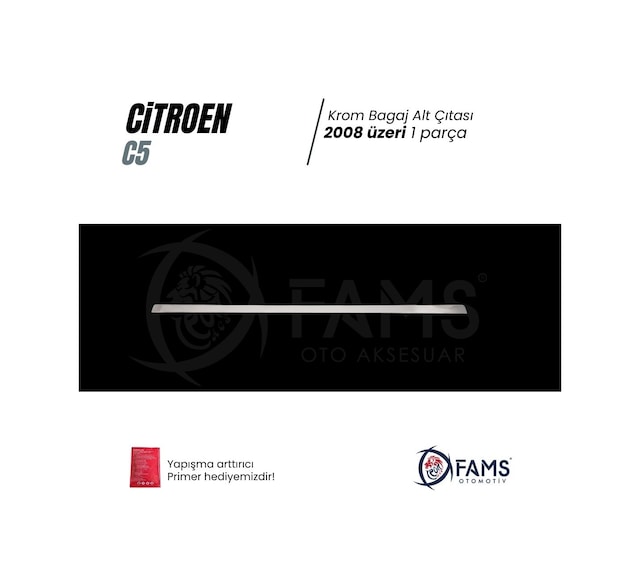 Citroen C5 Krom Bagaj Alt Çıtası 2008 Üzeri P. Çelik