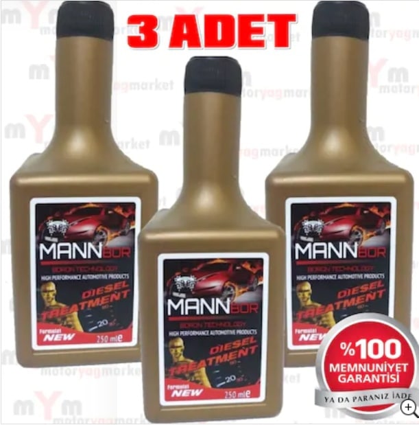 Mannbor Boron Teknoloji Dizel Mazot Yakıt Katkısı 250Ml X3 Adet