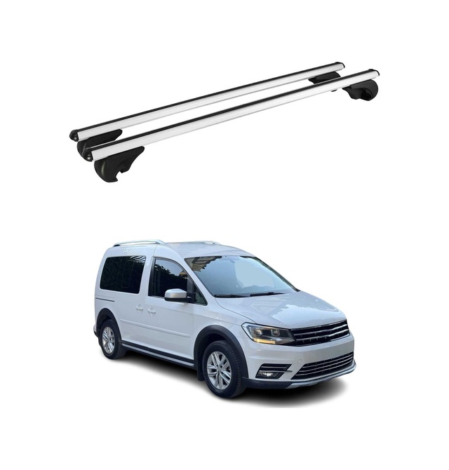 Vw Caddy Iıı Facelift 2015-2020 Arası Uyumlu Port Bagaj Taşıyıcı Ara Atkı Alüminyum Gümüş 2 Parça