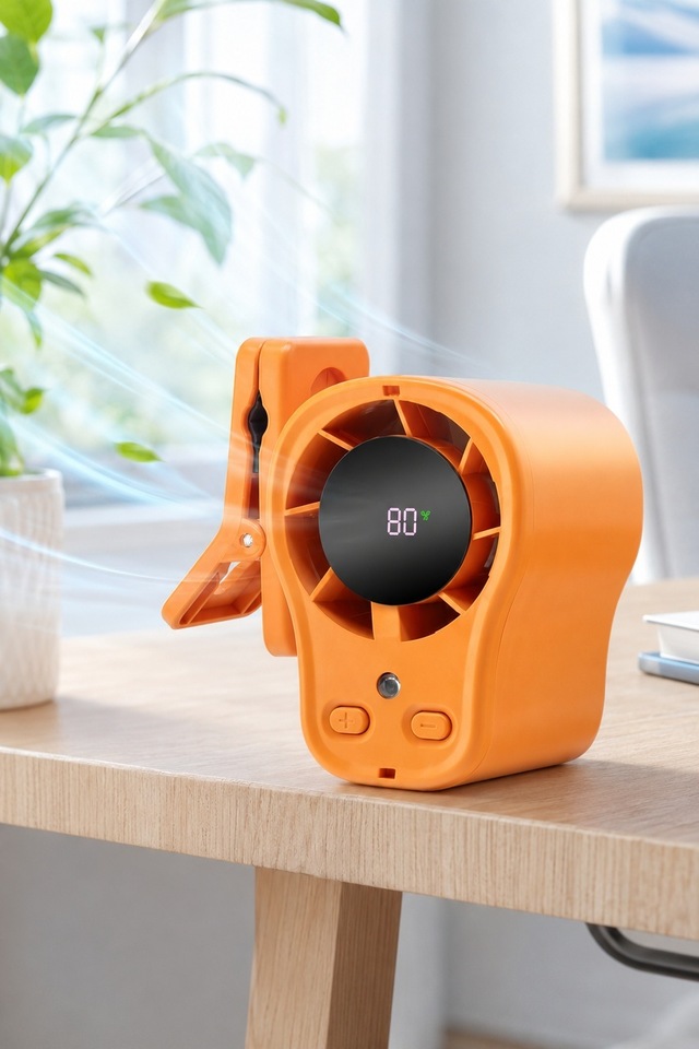 Hadron T511 Şarjlı Klipsli Mini El Fanı Dijital Göstergeli